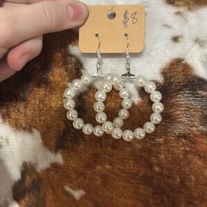 Handmade Elegant Pearl Hoop Earrings
